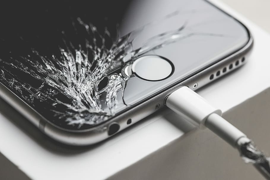 HD wallpaper: Crashed iPhone 6 with Cracked Screen Display, smashed, top,  wrong | Wallpaper Flare