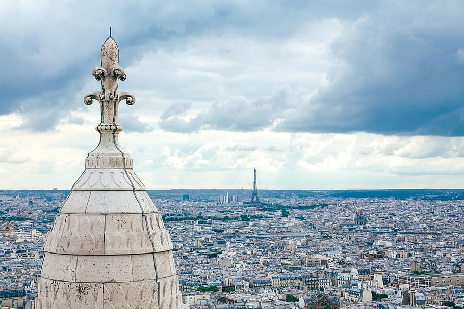 blue, sky, clouds, city, buildings, structure, architecture HD wallpaper