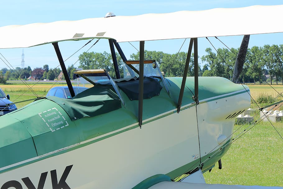 double decker, flying, aircraft, oldtimer, mode of transportation HD wallpaper