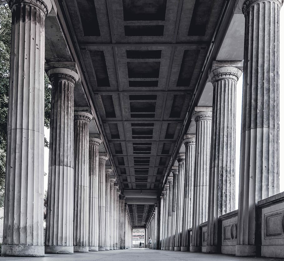 concrete hallway, berlin, museum, germany, architecture, city HD wallpaper