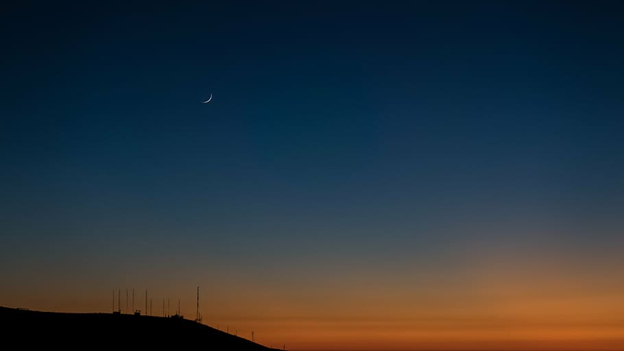 buildings at night panoramic photography, sunset, dark, sky HD wallpaper