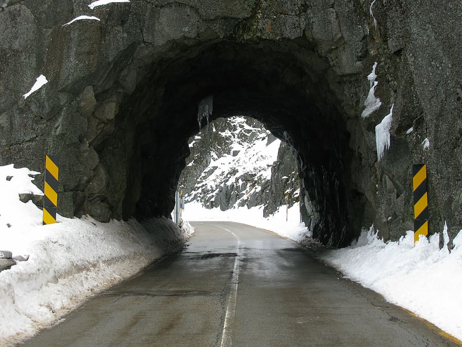 tunnel, road, ice, the way forward, direction, arch, transportation HD wallpaper