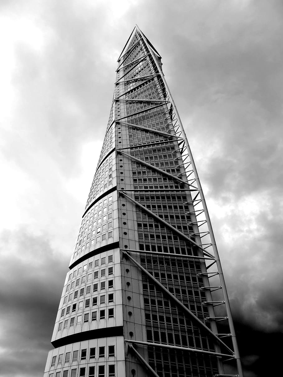 skyscraper, clouds, building, architecture, built structure HD wallpaper