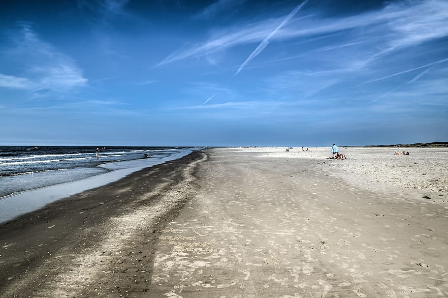 beach, hdr, sea, sand, water, landscape, nature, sky, coast HD wallpaper