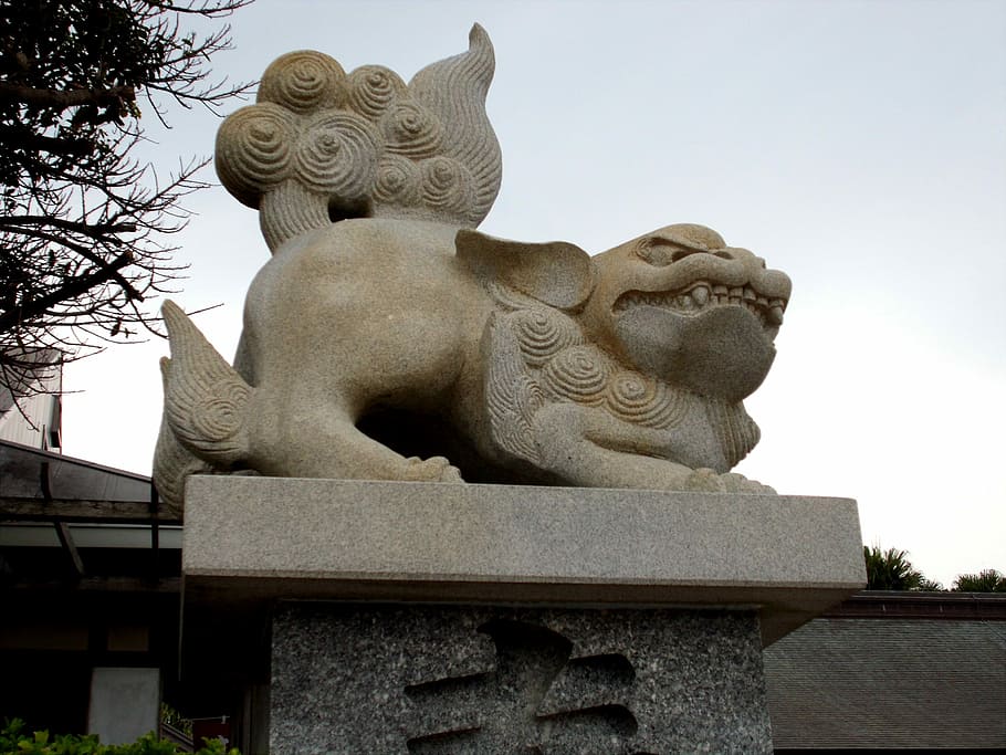Guardian, Dogs, Shrine, Japan, guardian dogs, miyazaki prefecture, HD wallpaper