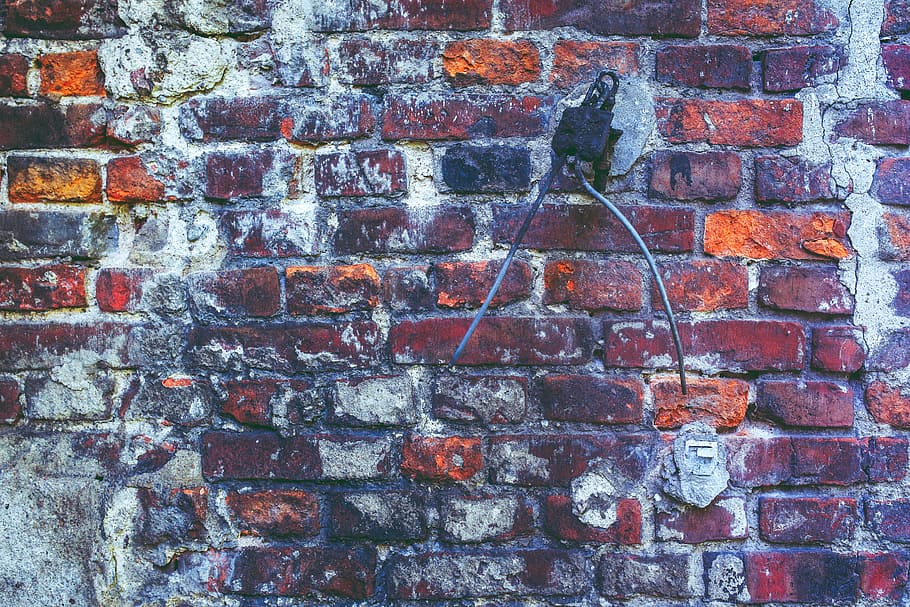 Bricks, Old, Paint, Concrete, red, vintage, backgrounds, brick Wall HD wallpaper