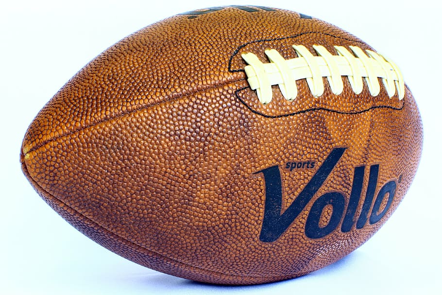 brown Vollo Sports pigskin football, american football, oval, HD wallpaper