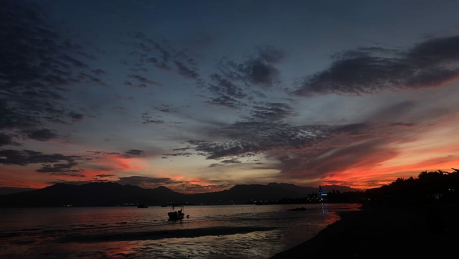 nature, sun, sky, red, cloud, sunset, water, cloud - sky, scenics - nature HD wallpaper