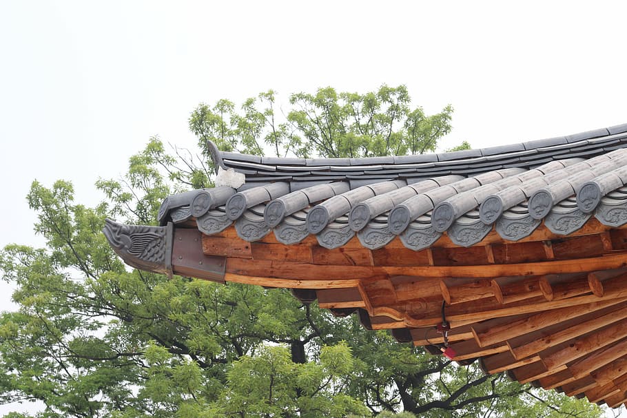 eaves, palaces, republic of korea, traditional, sky, glyph, HD wallpaper