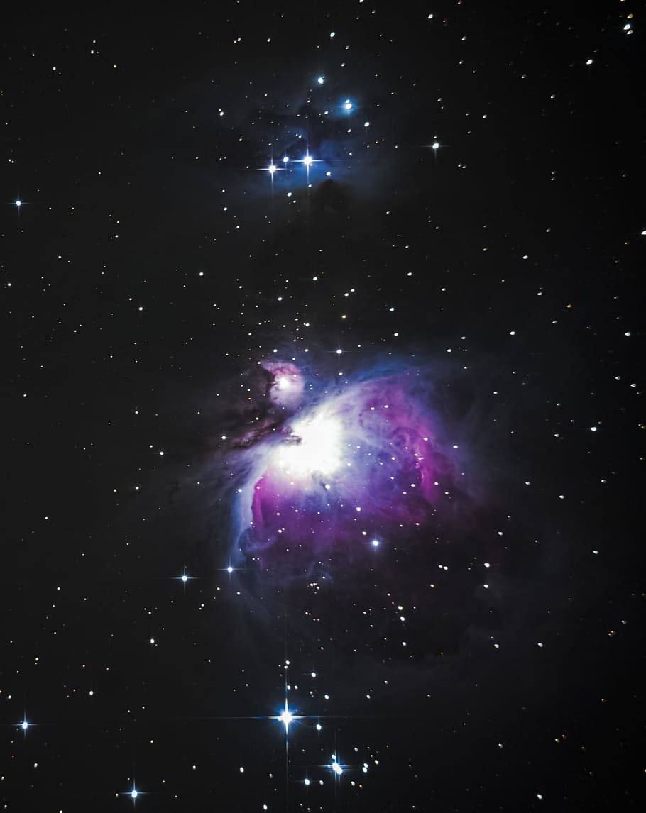 white and purple constellation photography during nighttime HD wallpaper