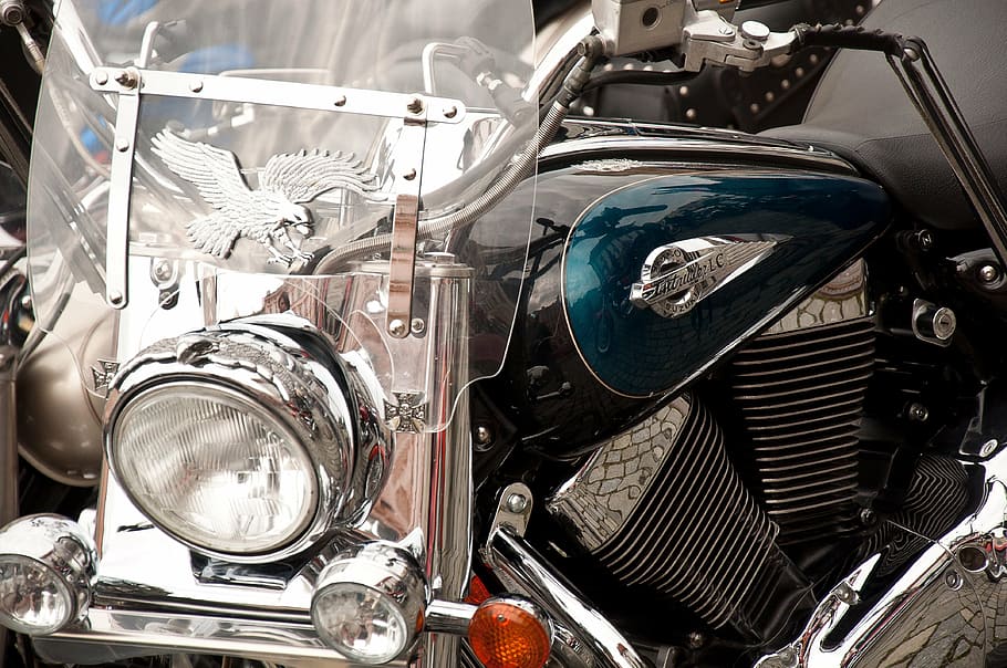 motorcycle, suzuki, land vehicle, mode of transportation, metal HD wallpaper