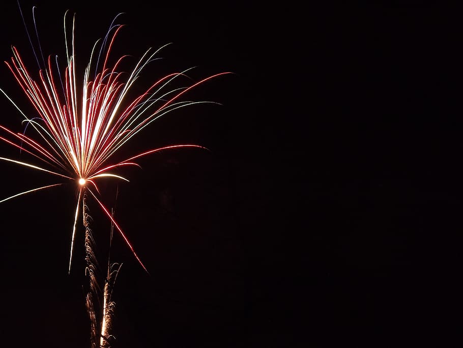 fireworks at nighttime clip art, party, new year, illuminated HD wallpaper