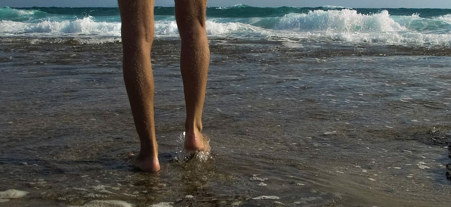 Wave, Feet, Sea, Beach, Vacation, holiday, legs, relaxation HD wallpaper