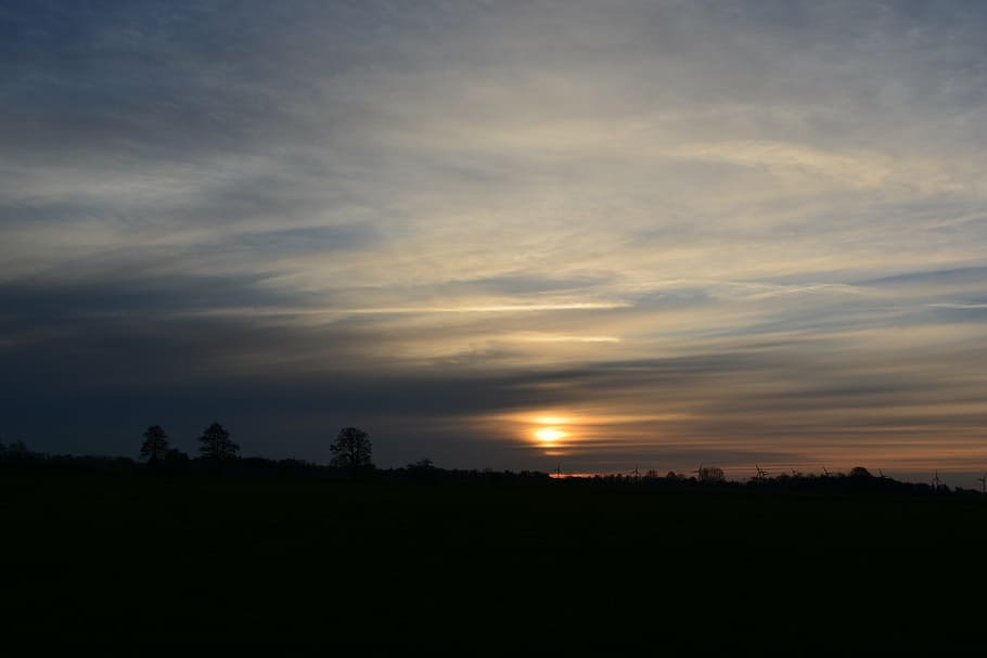 sunset, afterglow, evening sky, nature, clouds, scenics - nature HD wallpaper