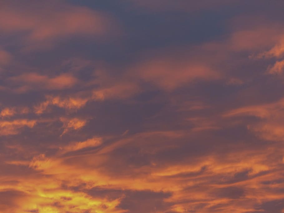 Dusk, Dawn, Twilight, Glowing, Sky, glowing sky, clouds, red HD wallpaper