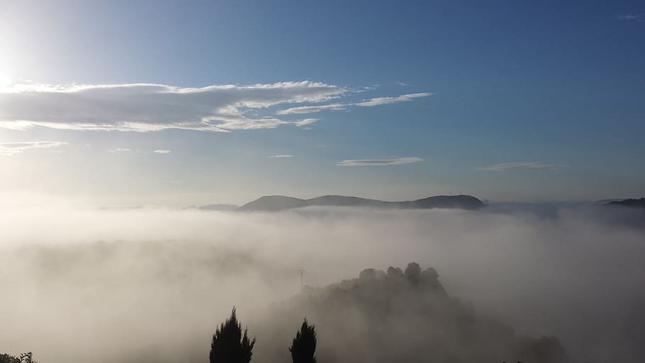 morning, spring, ardèche, fog, scenics - nature, cloud - sky, HD wallpaper