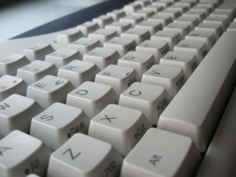 white keyboard, electronics, keys, computer, letter, computer keyboard HD wallpaper