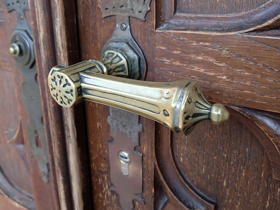 wood, vintage, rust, door, ancient, antique, brass, door handle HD wallpaper