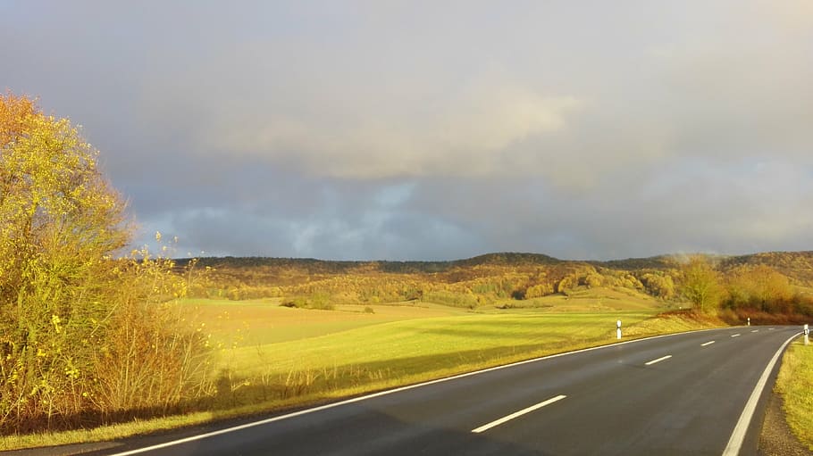 landscape, sunshine, upper franconia, road, transportation HD wallpaper