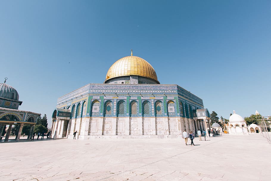 architecture, building, infrastructure, blue, sky, islam, shrine HD wallpaper