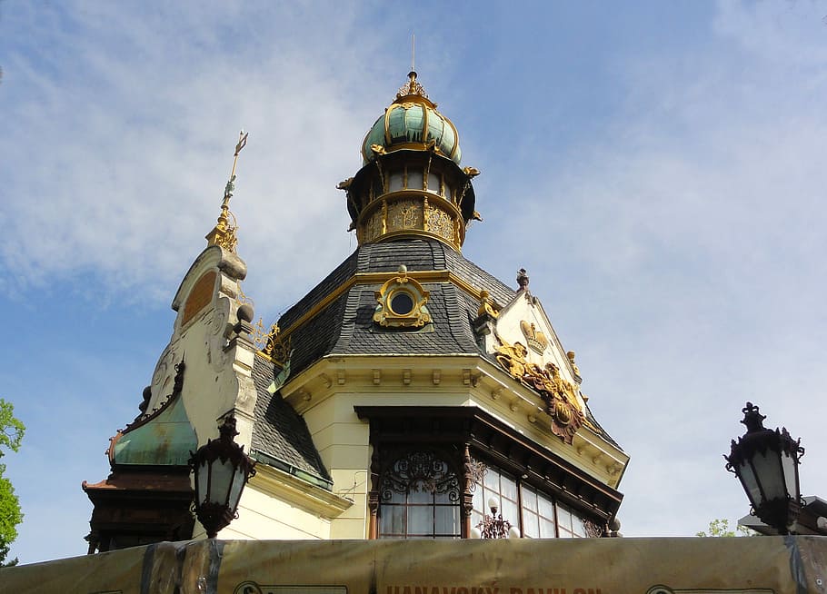 pavillon, prague, czechia, architecture, travel, sky, building HD wallpaper