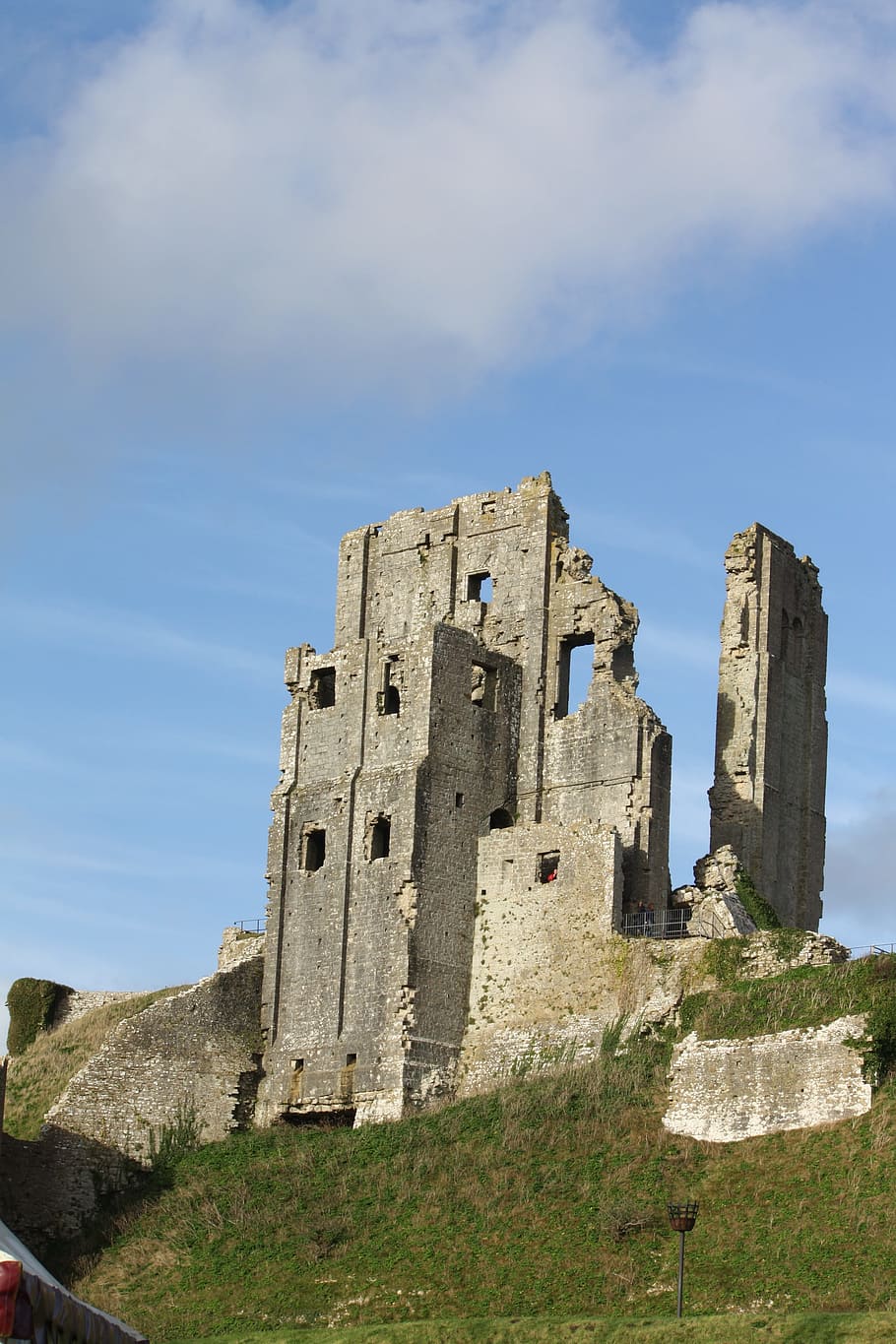 Corfe Castle, Medieval, architecture, old Ruin, history, fort, HD wallpaper