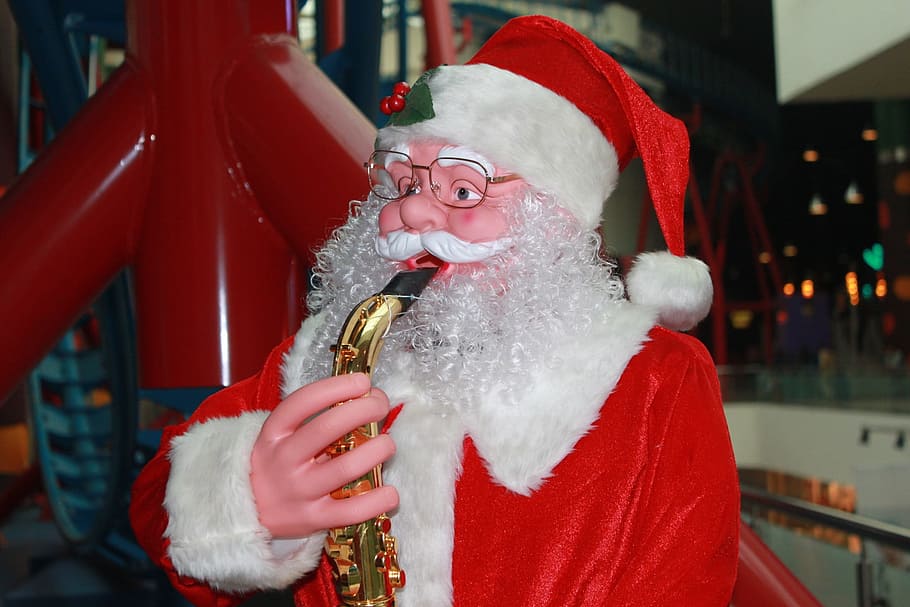 Santa Claus statue, merry, christmas, xmas, holidays, december