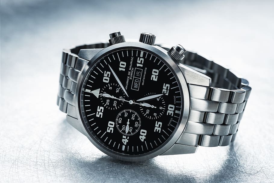 clock, detail, time, monochrome, wristwatch, metal, steel, number HD wallpaper