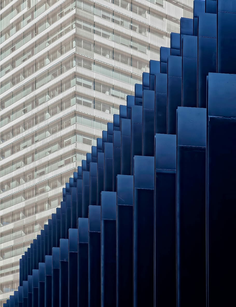 gray high-rise building, white high rise building, structure HD wallpaper
