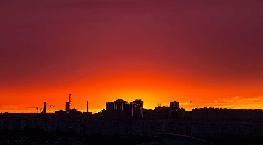 sunset, dawn, no one, twilight, sky, panoramic, to emerge, evening HD wallpaper
