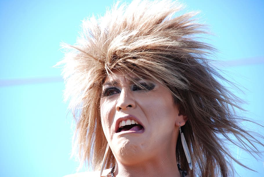 woman in brown long hair, angry, crazy, drunk, scream, headshot HD wallpaper