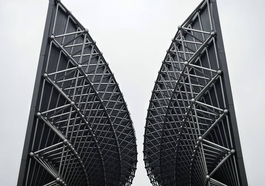 grayscale photo of stadium, building, architecture, structure HD wallpaper