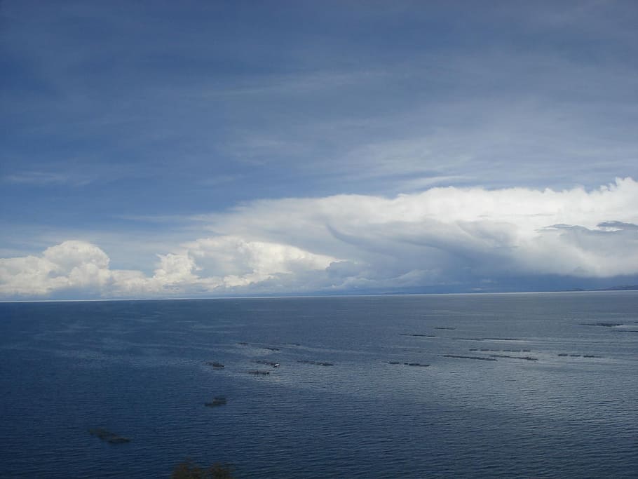 lake, titicaca, peru, sky, dawn, bolivia, nature, clouds, sea, HD wallpaper
