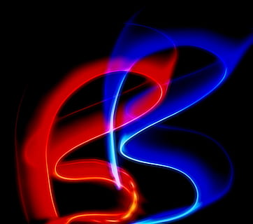 red and blue color wave wallpaper, abstract, neon, background HD wallpaper