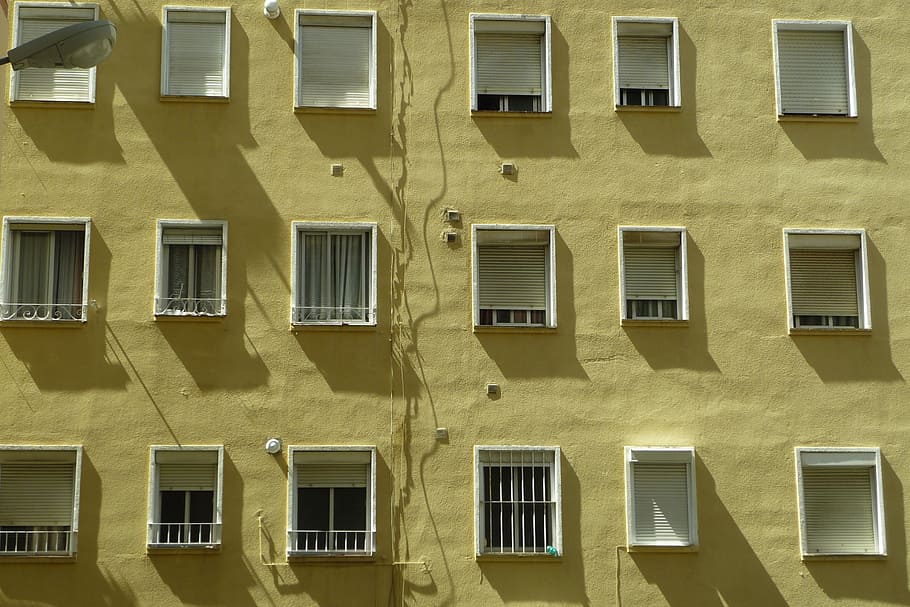windows, vanos, hollow, ventilation, sunny, facade, building, HD wallpaper