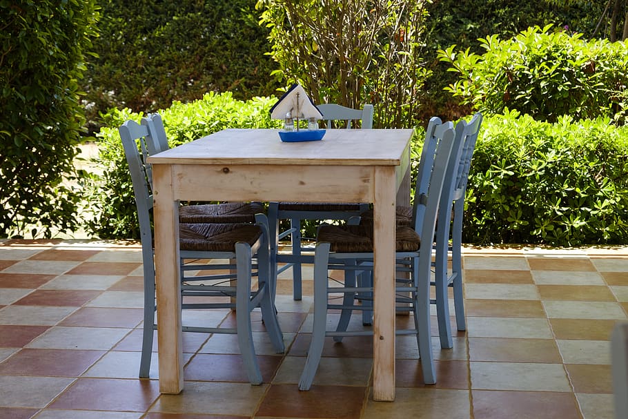 restaurant, vacations, table, mediterranean, seat, plant, chair HD wallpaper