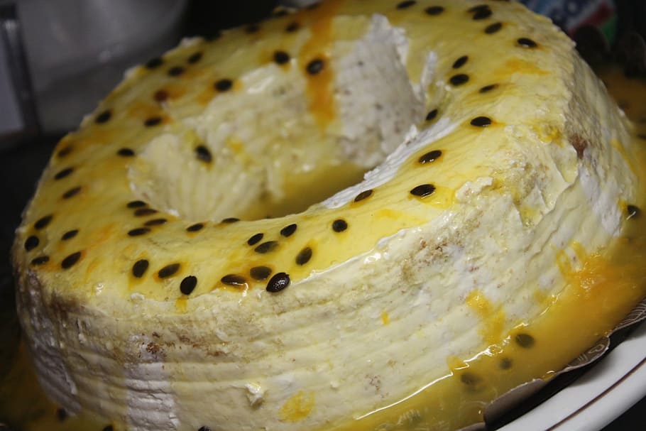 passion fruit cake, pie, food, food and drink, close-up, freshness HD wallpaper