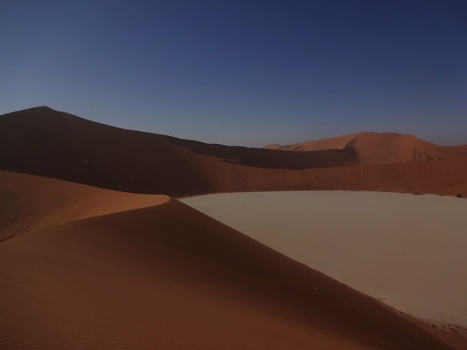 desert, dune, landscape, sand, africa, footprints, dry, outdoors, HD wallpaper