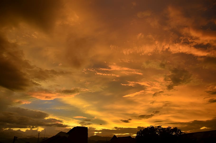 sky, cloud, sunset, nature, cloud - Sky, dusk, outdoors, scenics HD wallpaper