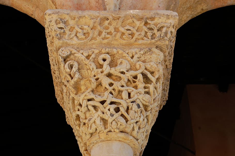 column, old, church, architecture, spain, stone, romanesque HD wallpaper