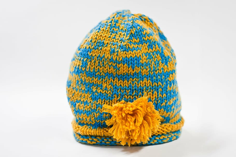 woolen hat, fur, baby, knitting, ball of wool, studio shot HD wallpaper