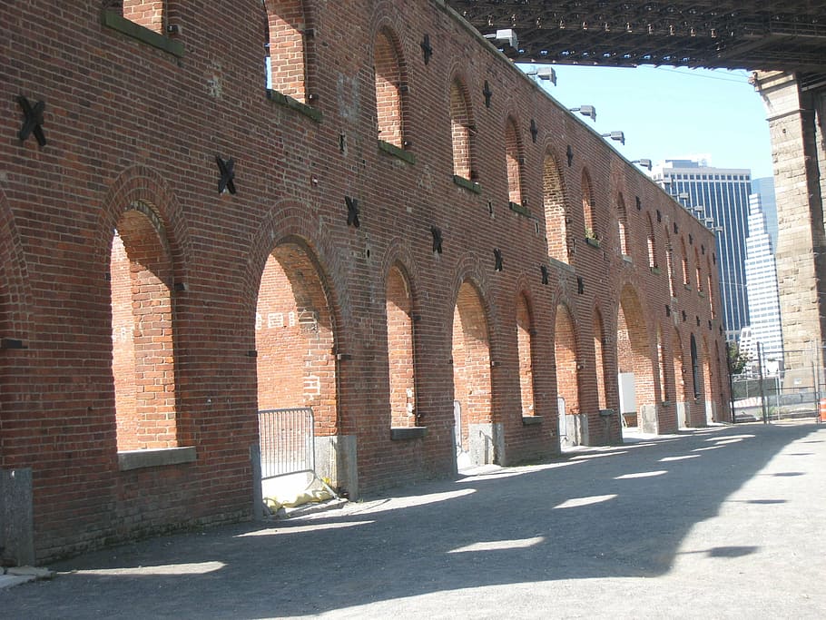dumbo, downtown brooklyn, arches, bricks, empty, building, historic HD wallpaper