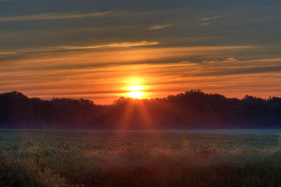 sunset, dawn, dusk, nature, sky, beauty in nature, tranquility HD wallpaper