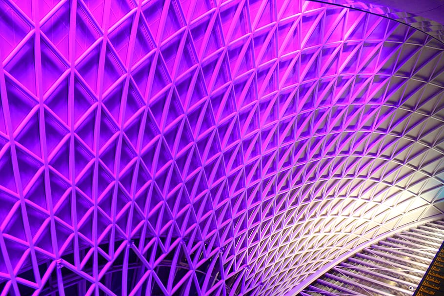 station, london, king's cross, roof, architecture, wallpapers, HD wallpaper
