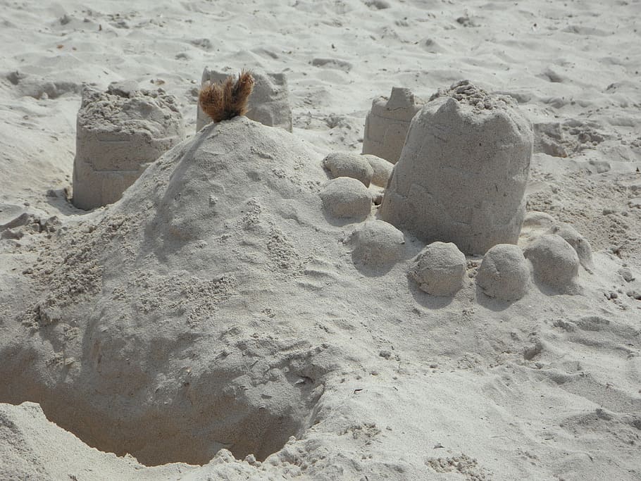 sandburg, by the sea, beach, holiday, play, sandalwood, digging, HD wallpaper