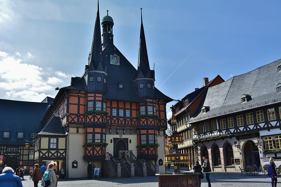 wernigerode, town hall, historically, marketplace, places of interest, HD wallpaper