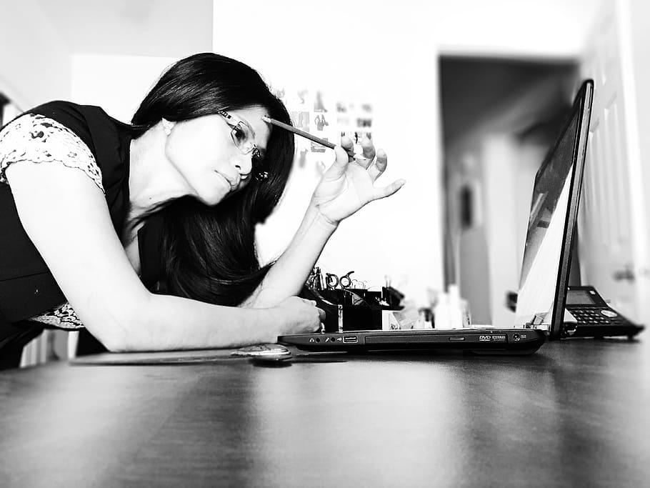 office, computer, business, one person, adult, women, indoors HD wallpaper