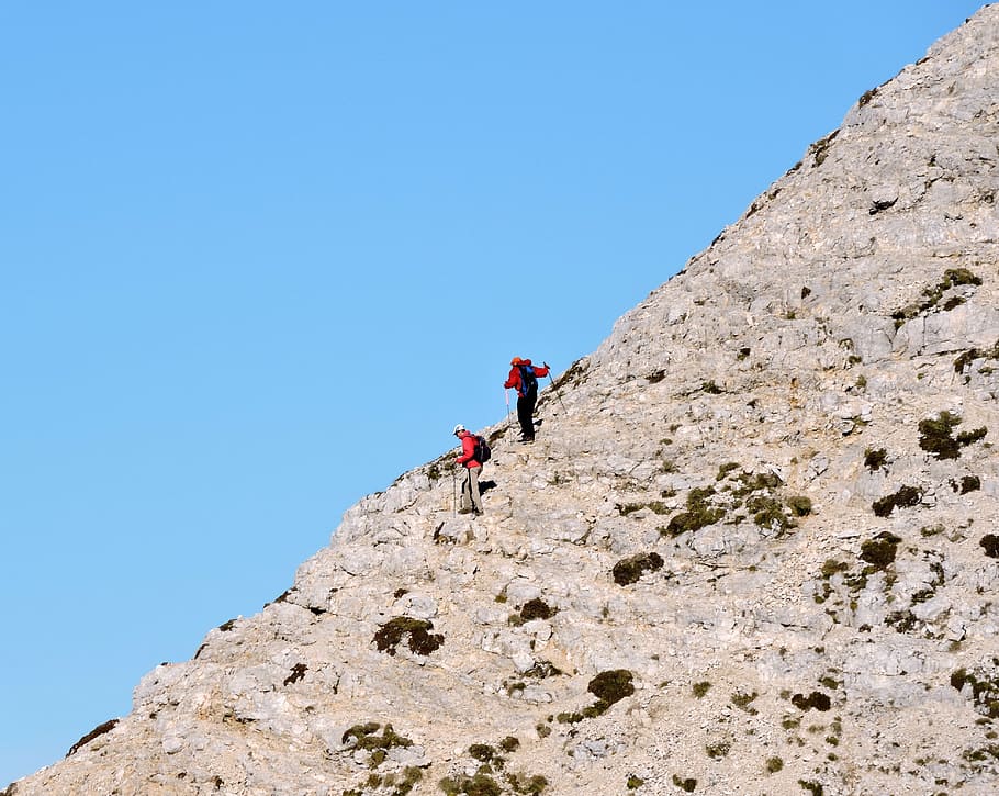 climbing, climbers, top, upstream, carega, hiking, veneto, italy, HD wallpaper