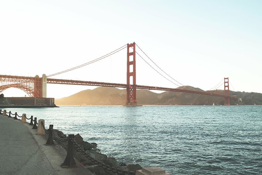 Golden Gate bridge during daytime, bride, near, mountain, architecture HD wallpaper
