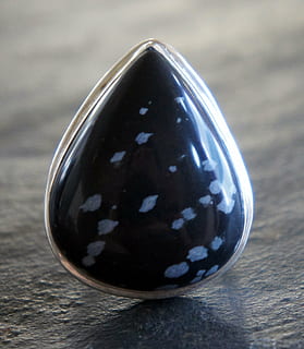 snowflake obsidian, black, white, spotted, teardrop, silver HD wallpaper